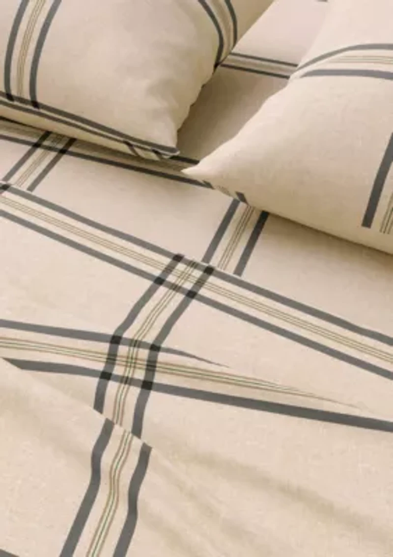 Turkish Cotton Double-Brushed Plaid Flannel Bed Sheet Set