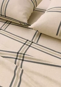 Turkish Cotton Double-Brushed Plaid Flannel Bed Sheet Set