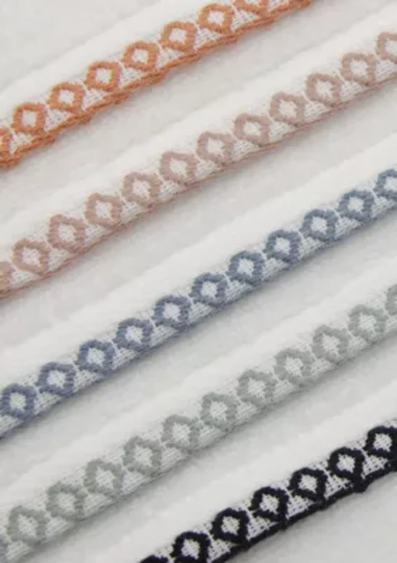 Quick-Dry Cotton Decorative Border 6 Piece Towel Set