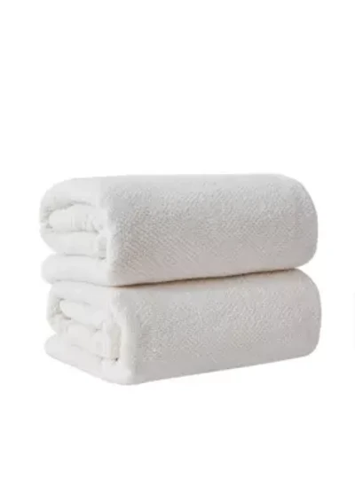 100% Cotton Textured 2-Piece Oversized Bath Sheet Set, 35” x 68”