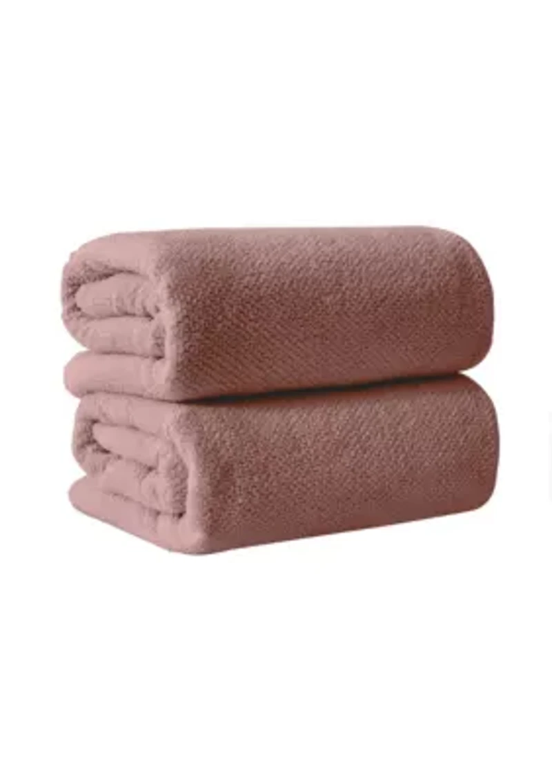 100% Cotton Textured 2-Piece Oversized Bath Sheet Set, 35” x 68”