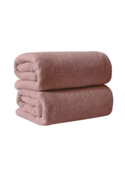 100% Cotton Textured 2-Piece Oversized Bath Sheet Set, 35” x 68”