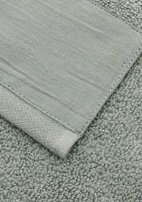 Cotton and Linen-Texture Border 4 Pack Bath Towel Set