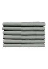 Cotton and Linen-Texture Border 6 Pack Hand Towel Set