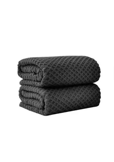 100% Cotton Diamond Waffle 2-Piece Oversized Bath Sheet Set, 35” x 68”