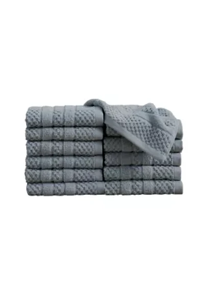 100% Cotton Textured 12pk Washcloth Set