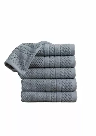 100% Cotton Textured 6pk Hand Towel Set