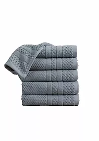 100% Cotton Textured 6pk Hand Towel Set