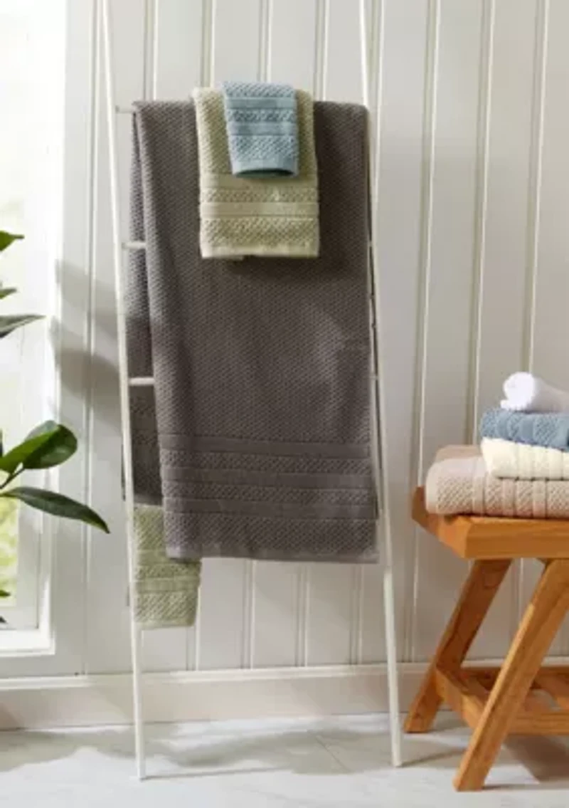 100% Cotton Textured 6pk Hand Towel Set