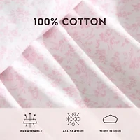 Floral Toile Cotton Sheet Set