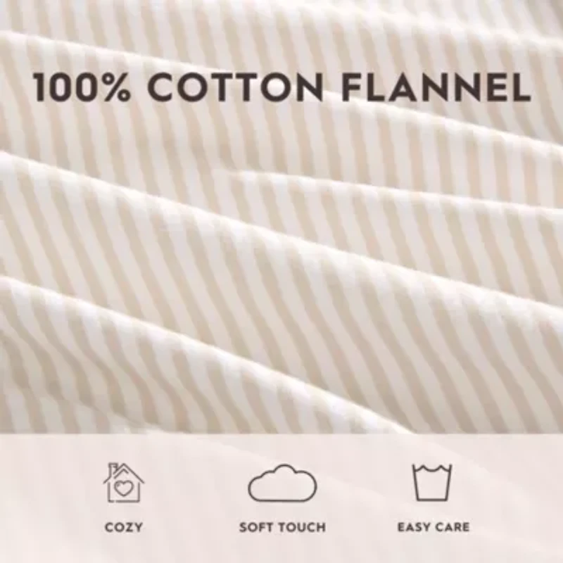 Oxfordshire Stripe Cotton Flannel Sheet Set