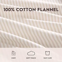 Oxfordshire Stripe Cotton Flannel Sheet Set