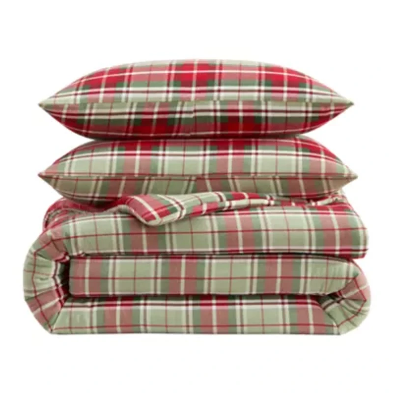 Tonias Ticking Stripe Cotton Flannel Comforter Set