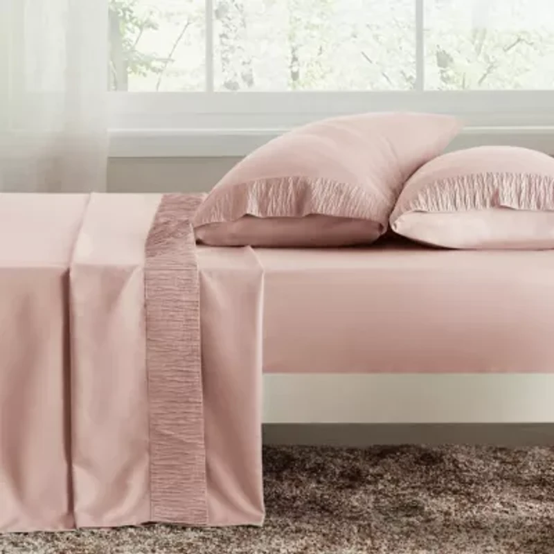Hotel Luxury Embellished Hem Sheet Set