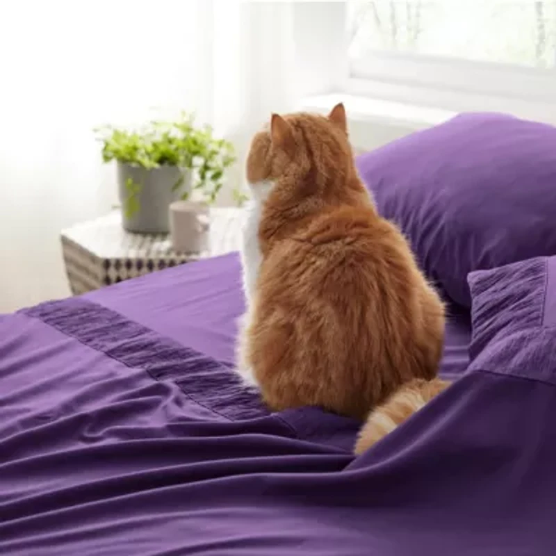 Hotel Luxury Embellished Hem Sheet Set