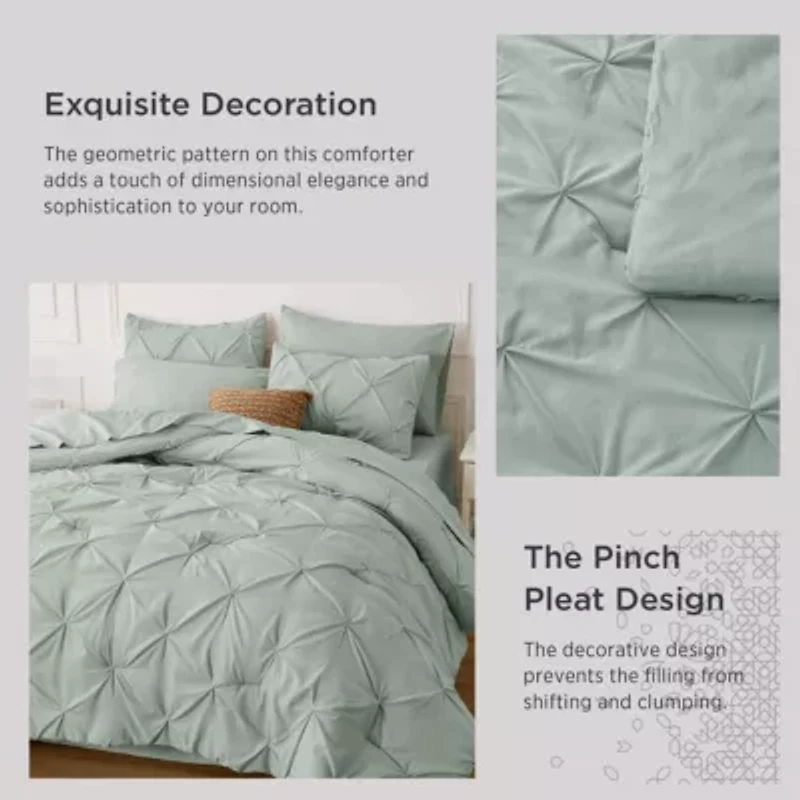 7 Piece GentleSoft™ Pintuck Comforter Bed Bag Set