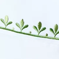 Green Embroidery White Sheet Set