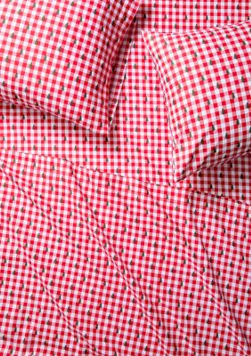 Christmas Gingham Tree Print Sheet Set