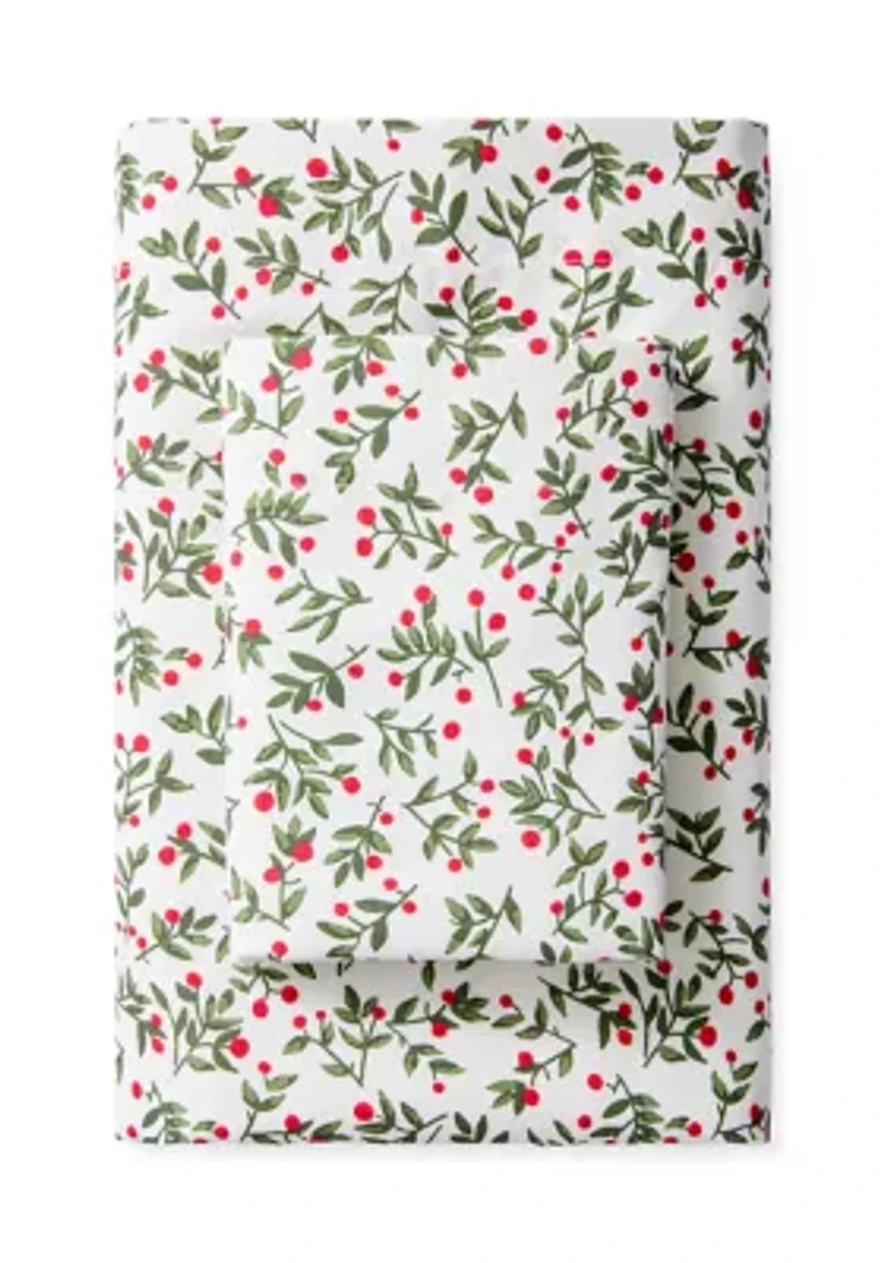 Christmas Holly Print Sheet Set