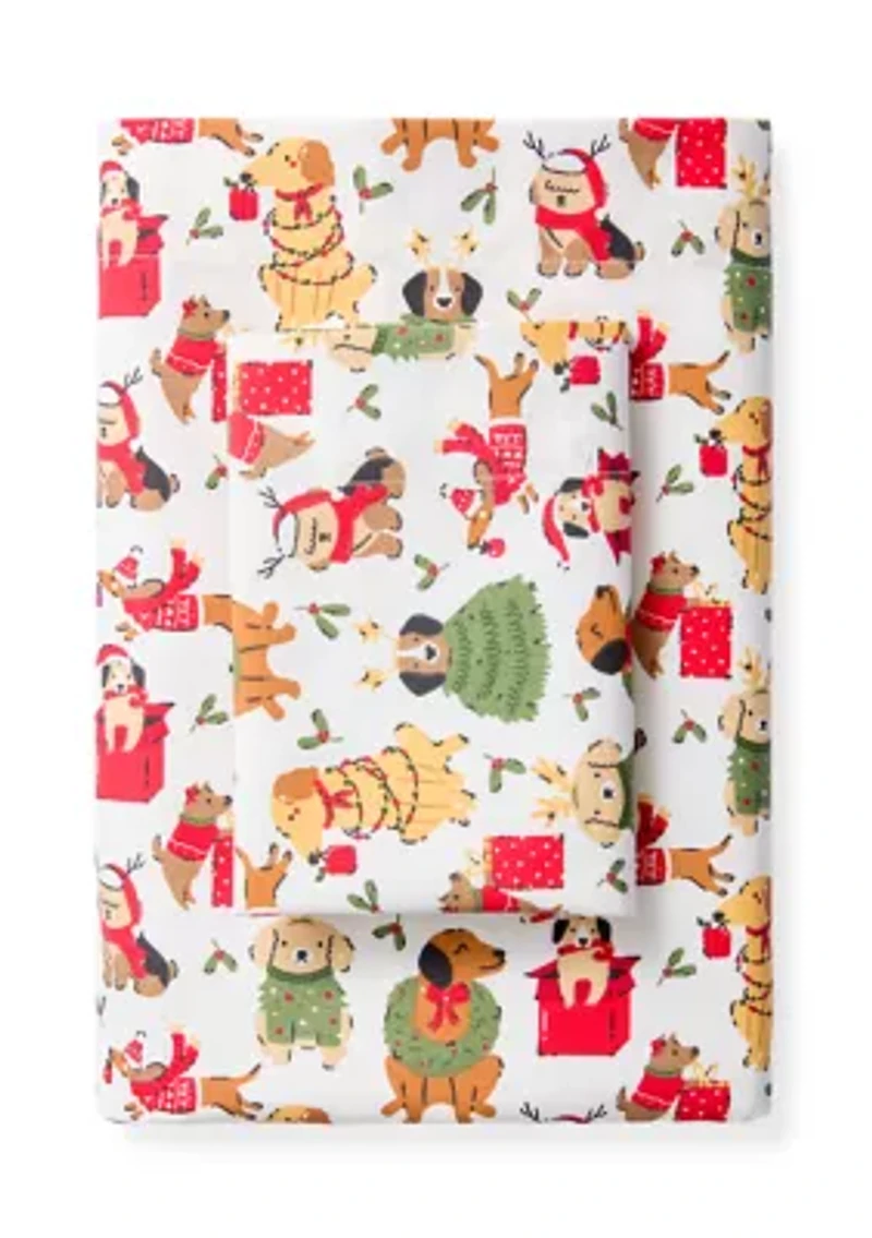Christmas Dogs Print Sheet Set