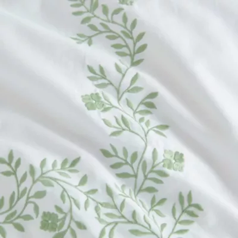 Garden Path Embroidery Cotton Comforter Set