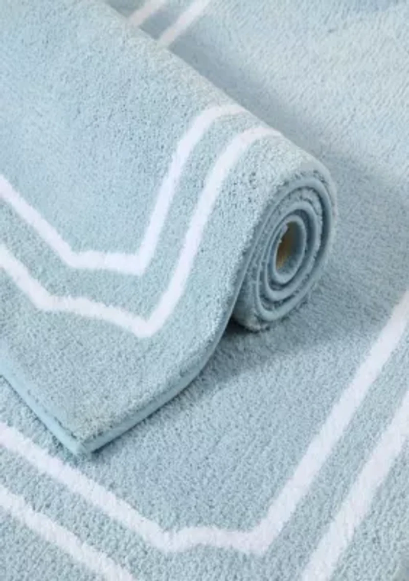 Skylands Border Microfiber Bath Rug