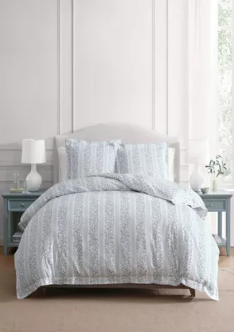 Verbena Stripe Cotton Comforter Set