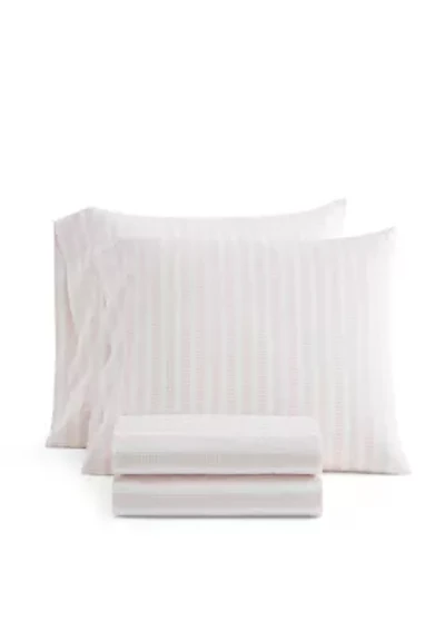 Leaf Stripe Cotton Sheet Set
