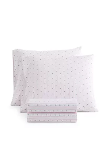 Floral Stripe Cotton Sheet Set