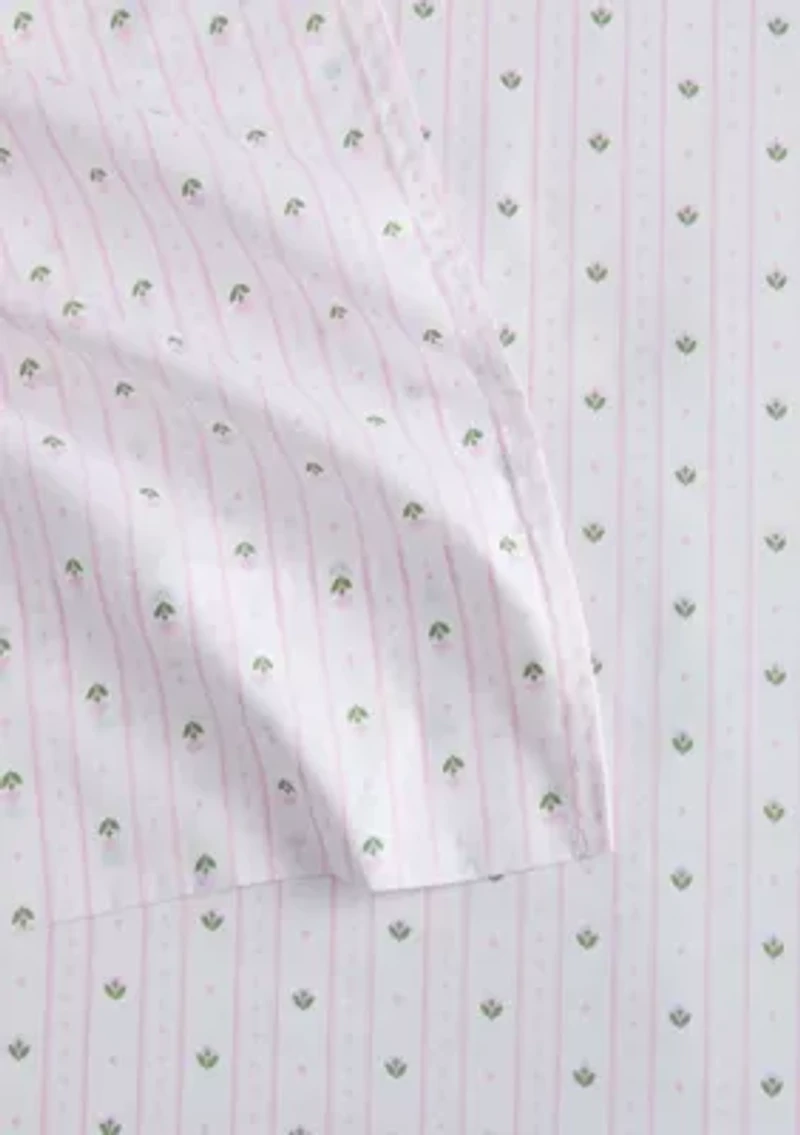 Floral Stripe Cotton Sheet Set