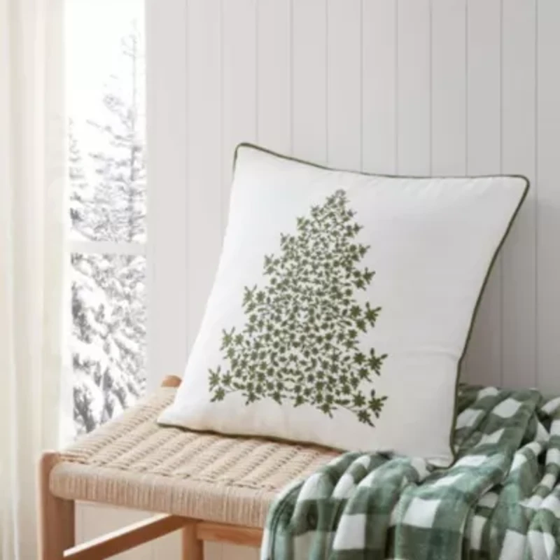 Holiday Tree Cotton Decorative Pillow