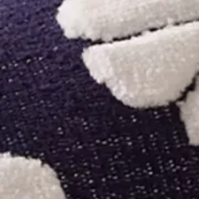 Navy Floral Decorative Throw Pillow