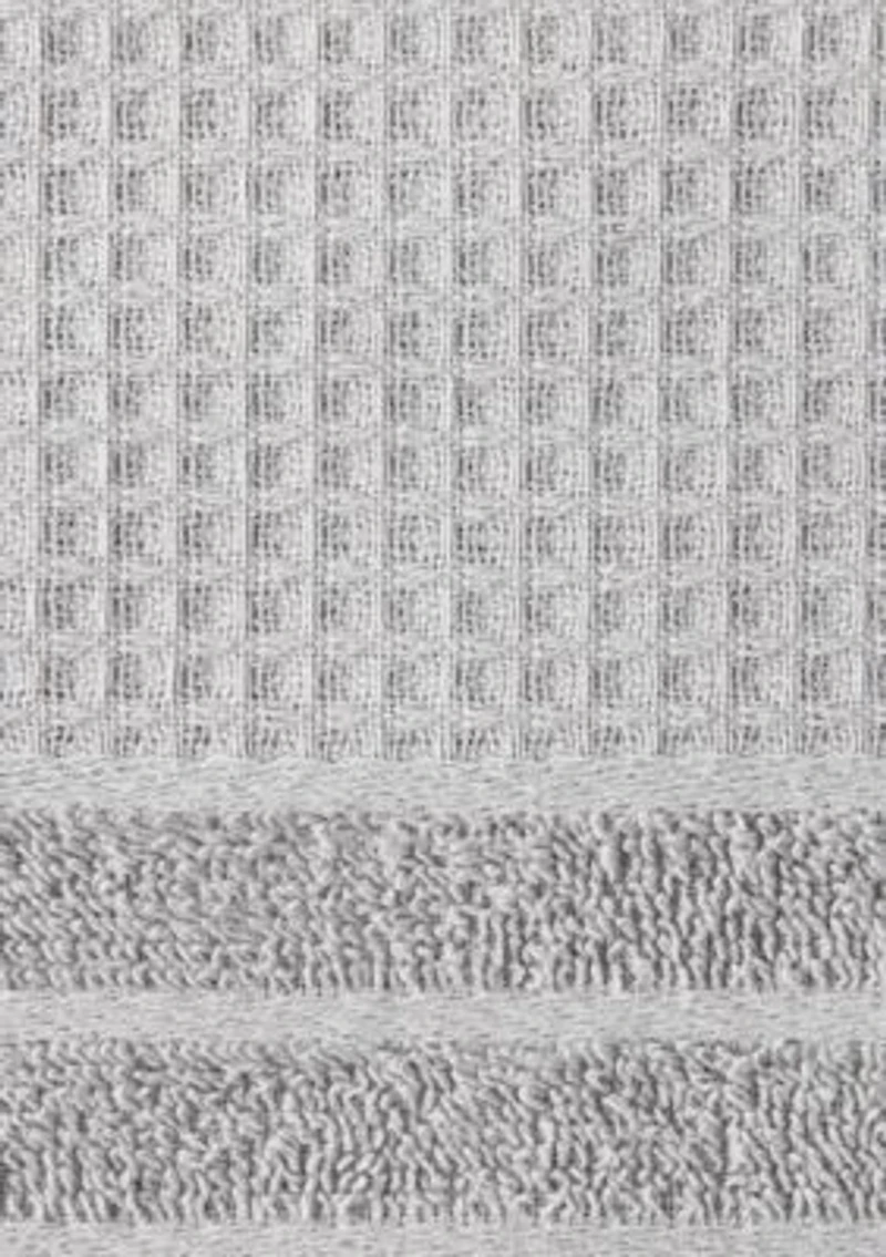 TOWN & COUNTRY LIVING 4-Piece Waffle Woven Terry Stripe White Bath Towel Set