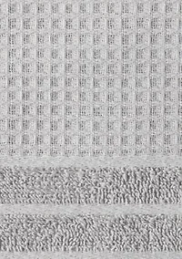 TOWN & COUNTRY LIVING 4-Piece Waffle Woven Terry Stripe White Bath Towel Set