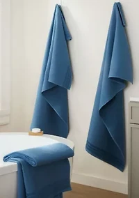 TOWN & COUNTRY LIVING 4-Piece Waffle Woven Terry Stripe White Bath Towel Set