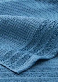 TOWN & COUNTRY LIVING 4-Piece Waffle Woven Terry Stripe White Bath Towel Set