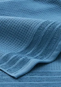 TOWN & COUNTRY LIVING 6-Piece Assorted Waffle Woven Terry Stripe White Bath Set