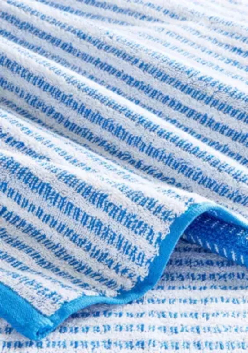 TOWN & COUNTRY LIVING 4-Piece Striped Reversible Terry Brights Mocha Brown Bath Towel Set