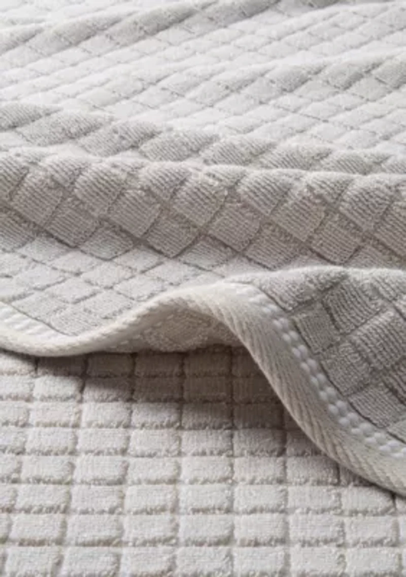 TOWN & COUNTRY LIVING 6-Piece Textured Windowpane White Bath Set