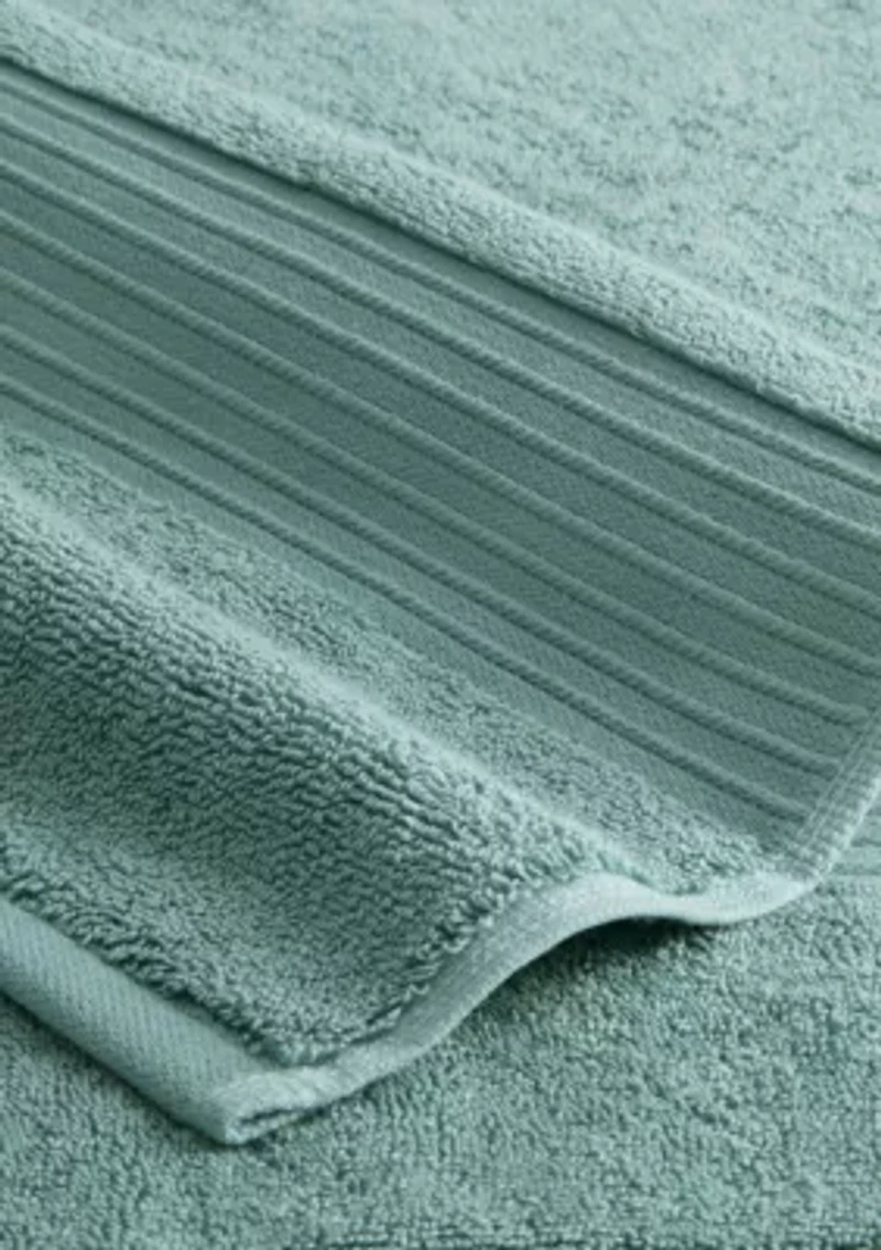 TOWN & COUNTRY LIVING 6-Piece Assorted Solid Dobby Border Aqua Blue Bath Set