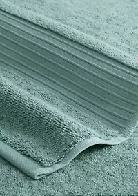 TOWN & COUNTRY LIVING 6-Piece Assorted Solid Dobby Border Aqua Blue Bath Set