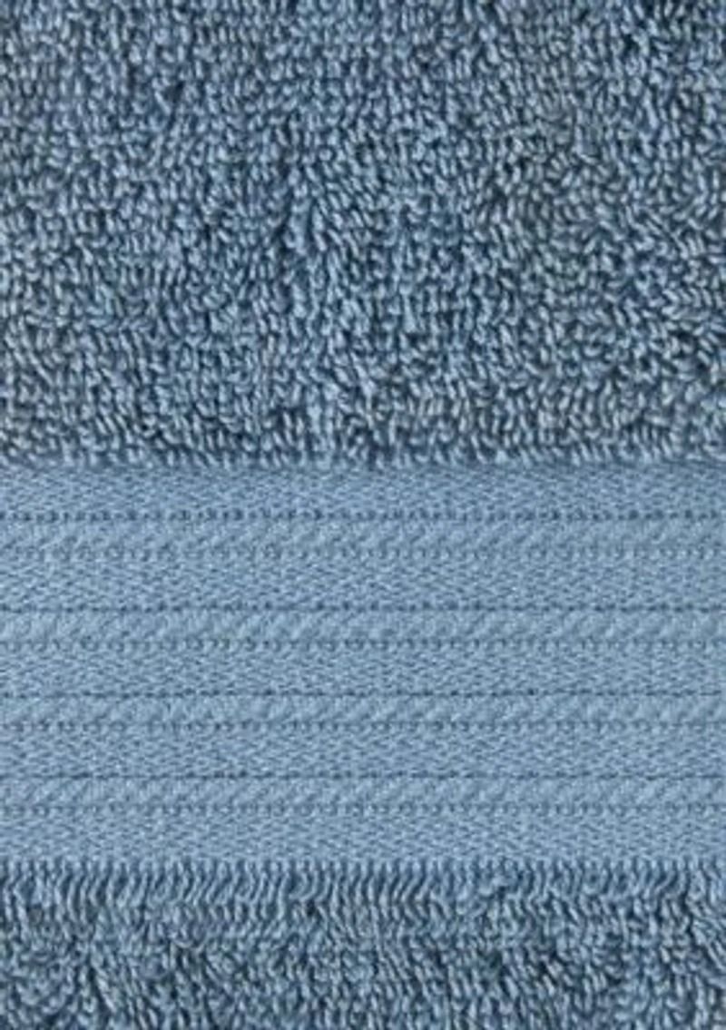 TOWN & COUNTRY LIVING 4-Piece Waffle Woven Terry Stripe Aqua Blue Hand Towel Set