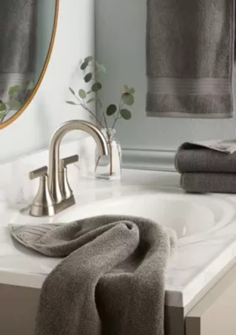 TOWN & COUNTRY LIVING 4-Piece Waffle Woven Terry Stripe Aqua Blue Hand Towel Set