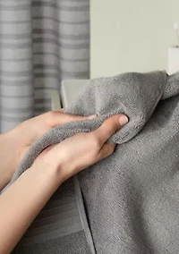 TOWN & COUNTRY LIVING 4-Piece Waffle Woven Terry Stripe Aqua Blue Hand Towel Set