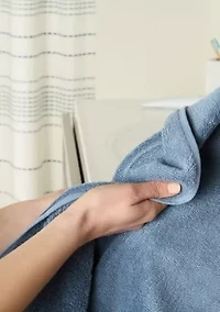 TOWN & COUNTRY LIVING 4-Piece Waffle Woven Terry Stripe Aqua Blue Hand Towel Set