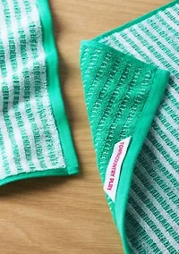 TOWN & COUNTRY LIVING 4-Piece Striped Reversible Terry Brights Mocha Brown Washcloth Set