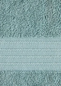 TOWN & COUNTRY LIVING 4-Piece Solid Dobby Border Aqua Blue Washcloth Set