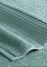 TOWN & COUNTRY LIVING 4-Piece Solid Dobby Border Aqua Blue Washcloth Set