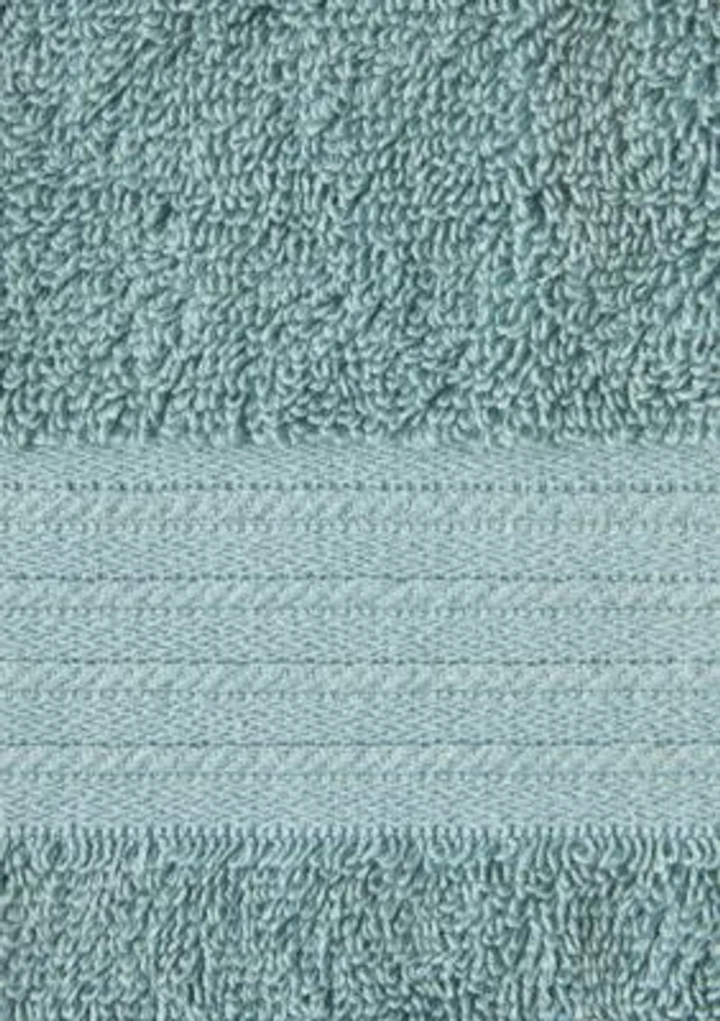 TOWN & COUNTRY LIVING 4-Piece Waffle Woven Terry Stripe Aqua Blue Hand Towel Set