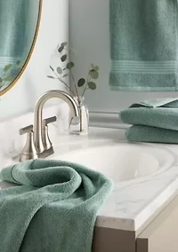 TOWN & COUNTRY LIVING 4-Piece Waffle Woven Terry Stripe Aqua Blue Hand Towel Set